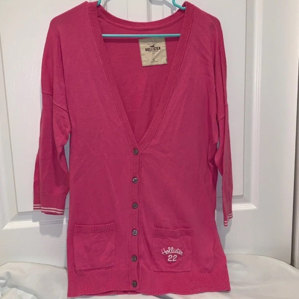 Large Hollister V-Neck Women’s Pink Sweater